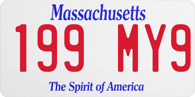 MA license plate 199MY9