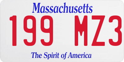 MA license plate 199MZ3