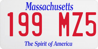 MA license plate 199MZ5