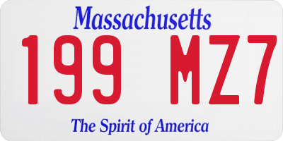 MA license plate 199MZ7