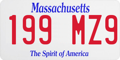 MA license plate 199MZ9