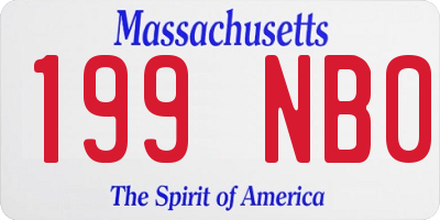 MA license plate 199NB0