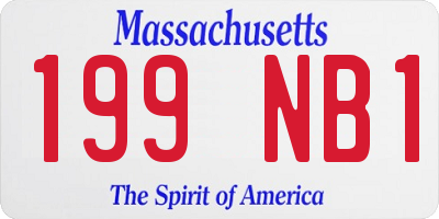 MA license plate 199NB1