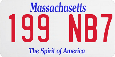 MA license plate 199NB7