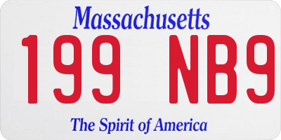 MA license plate 199NB9