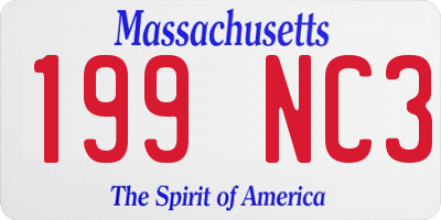 MA license plate 199NC3