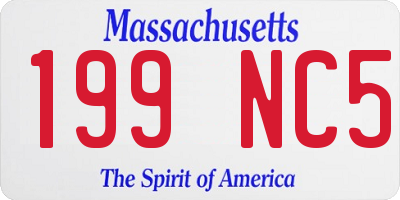 MA license plate 199NC5