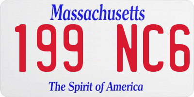 MA license plate 199NC6