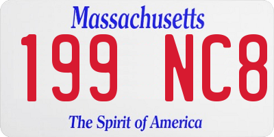 MA license plate 199NC8