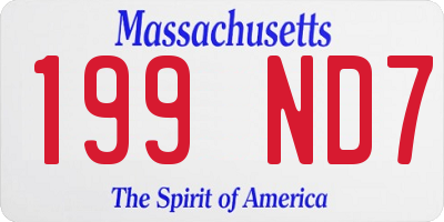 MA license plate 199ND7