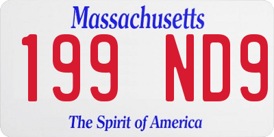 MA license plate 199ND9