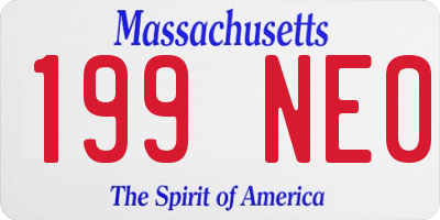 MA license plate 199NE0