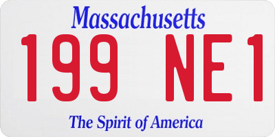 MA license plate 199NE1