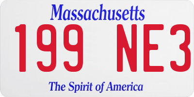 MA license plate 199NE3