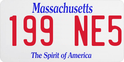 MA license plate 199NE5