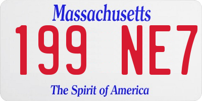 MA license plate 199NE7
