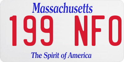 MA license plate 199NF0