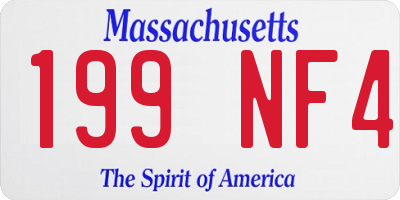 MA license plate 199NF4