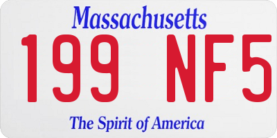 MA license plate 199NF5