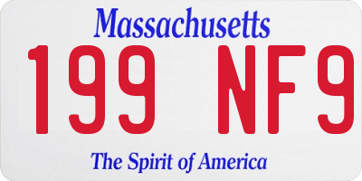 MA license plate 199NF9
