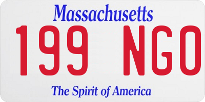 MA license plate 199NG0