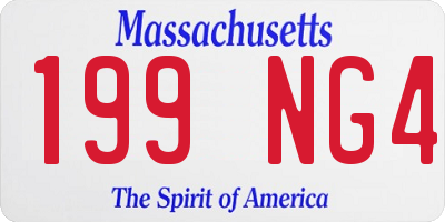 MA license plate 199NG4