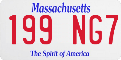 MA license plate 199NG7