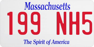 MA license plate 199NH5