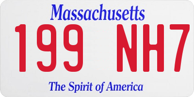 MA license plate 199NH7