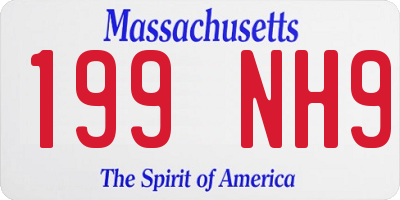 MA license plate 199NH9