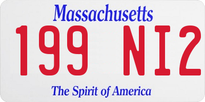 MA license plate 199NI2
