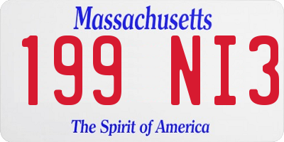 MA license plate 199NI3