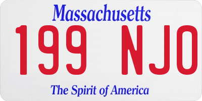 MA license plate 199NJ0
