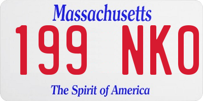 MA license plate 199NK0