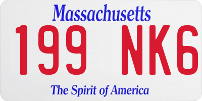 MA license plate 199NK6
