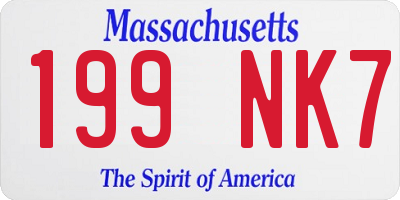 MA license plate 199NK7