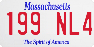 MA license plate 199NL4