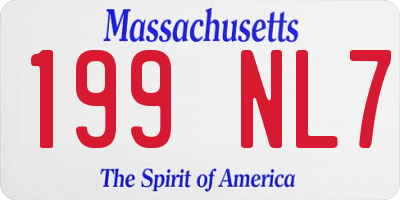 MA license plate 199NL7