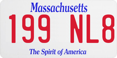 MA license plate 199NL8