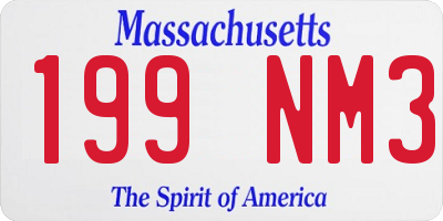 MA license plate 199NM3