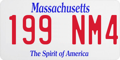MA license plate 199NM4