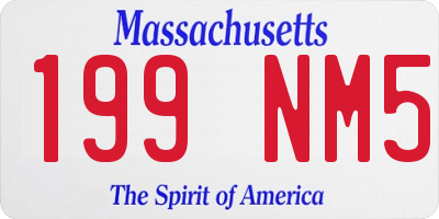 MA license plate 199NM5