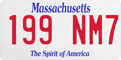 MA license plate 199NM7