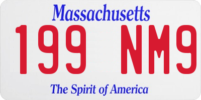 MA license plate 199NM9