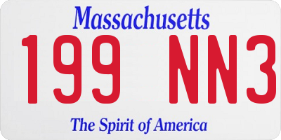 MA license plate 199NN3