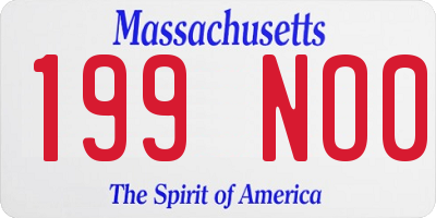 MA license plate 199NO0