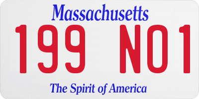 MA license plate 199NO1
