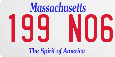 MA license plate 199NO6
