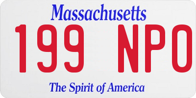 MA license plate 199NP0