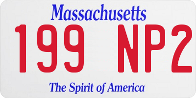 MA license plate 199NP2